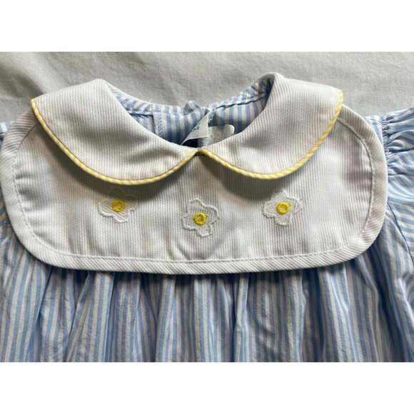 Funtasia! Too Dress Blue‎ White 4T Reversible Collar Bunny Flowers - Picture 5 of 12